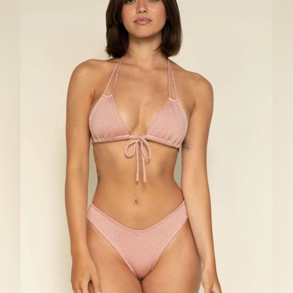 Montce pink glitter pearl bikini